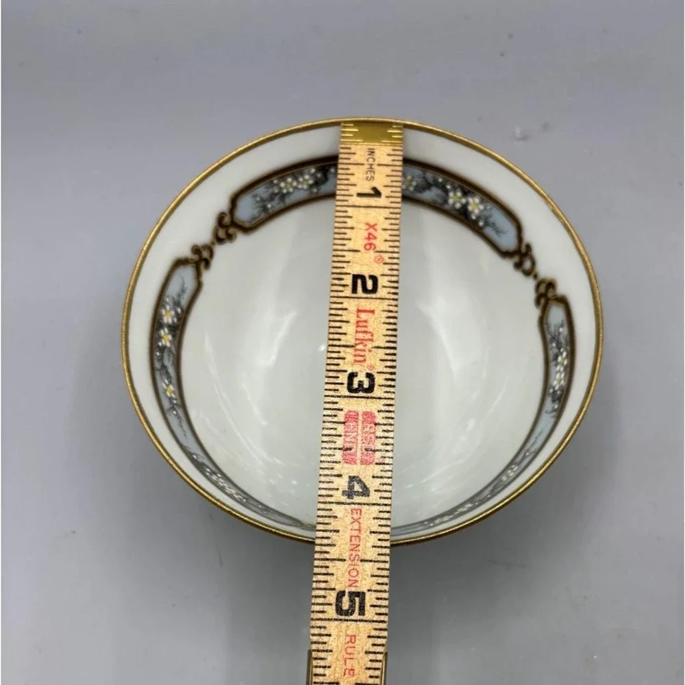Antique SNB Nippon Footed Porcelain Bowl Floral‎ Design Gold Trim